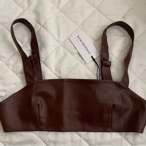 WeWoreWhat Dark Brown Faux Leather Set